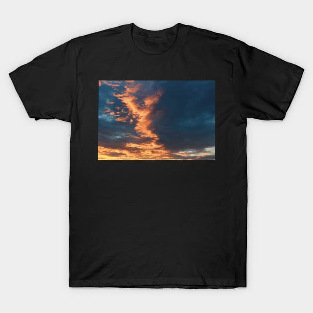 clouds sunset summer evening aesthetic photography blue pink purple orange yellow T-Shirt by maoudraw